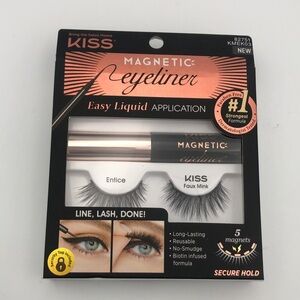 KISS Magnetic Eyeliner with Faux Mink Lashes - Entice - Black